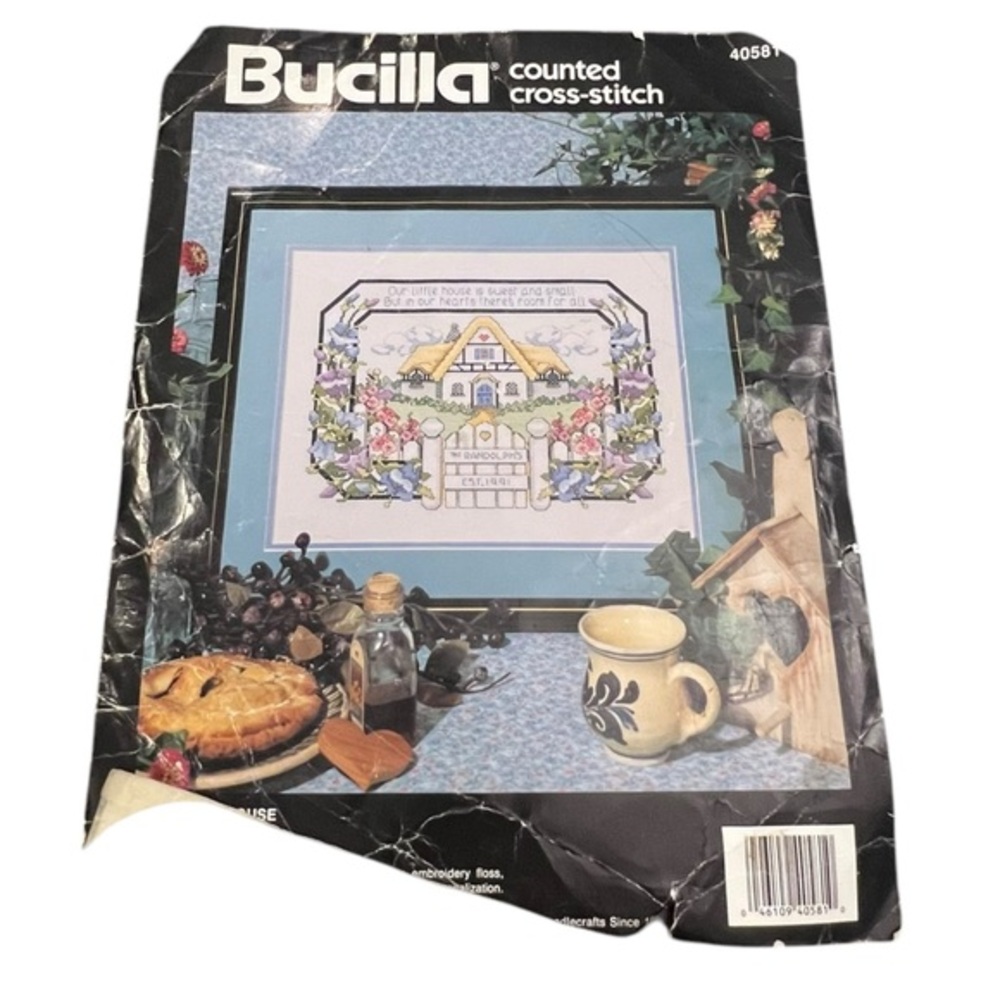 Bucilla Cross Stitch Kit Partially Stitched‎ "Our Little House" 40518 14”X11” - Picture 2 of 13